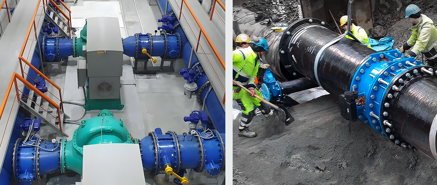Double eccentric butterfly valve installation